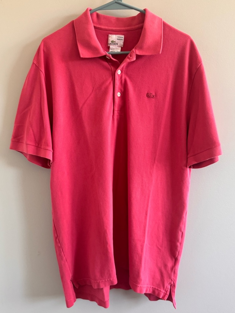 Lacoste Vintage Washed Salmon pink colored polo Men’s XL